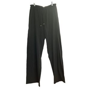 Palazzo Side Split Pants Black Size Large